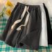 Men's Clothing Pure Cotton Sports Shorts Trend Loose Five Point Pants Solid Color Versatile Drawstring Casual Sweatpants_viptrois.com