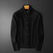 Loom Loom European Station Men's Cardigan 2023 Autumn Winter New Stand Collar Sweater Knitted Solid Color Jacquard Casual Simple_viptrois.com