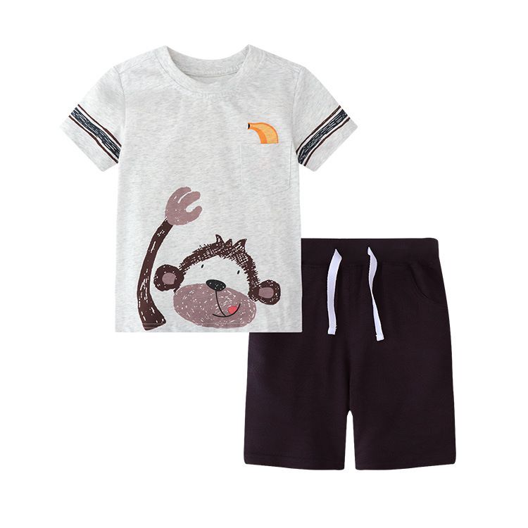 Mother & Kids New Summer Children's T Shirts Trendy Cartoon Sports Two Piece Suits Boys' Pants Short Sleeved Suits Children's Clothing Children's T_viptrois.com