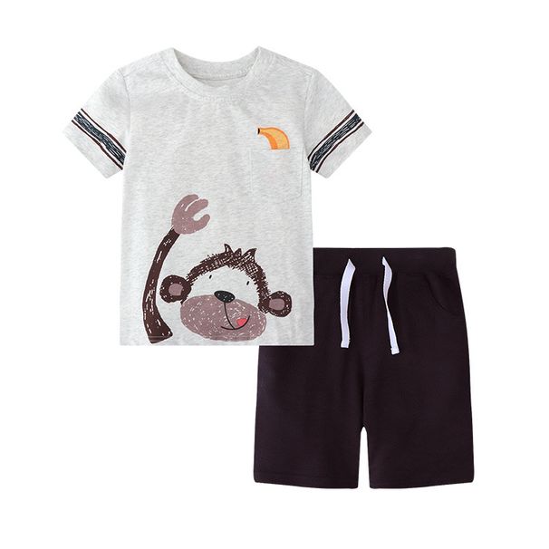 Mother & Kids New Summer Children's T Shirts Trendy Cartoon Sports Two Piece Suits Boys' Pants Short Sleeved Suits Children's Clothing Children's T_viptrois.com
