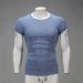 Summer Sports And Fitness Short Sleeved Casual Slim Fit Knitted Sweater, Tight Fitting, Super Elastic, Breathable_viptrois.com