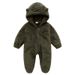 Autumn And Winter Fashion Candy Color Hooded Children's Jumpsuit New Baby Warm Children's Clothing Home Clothes_viptrois.com