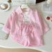 Kids’ Clothing Girls Suit Thin Summer New Style Fashionable Baby Girl Vertical Stripes Long Sleeved Sun Protection Clothing Shorts Three Piece Suit_viptrois.com