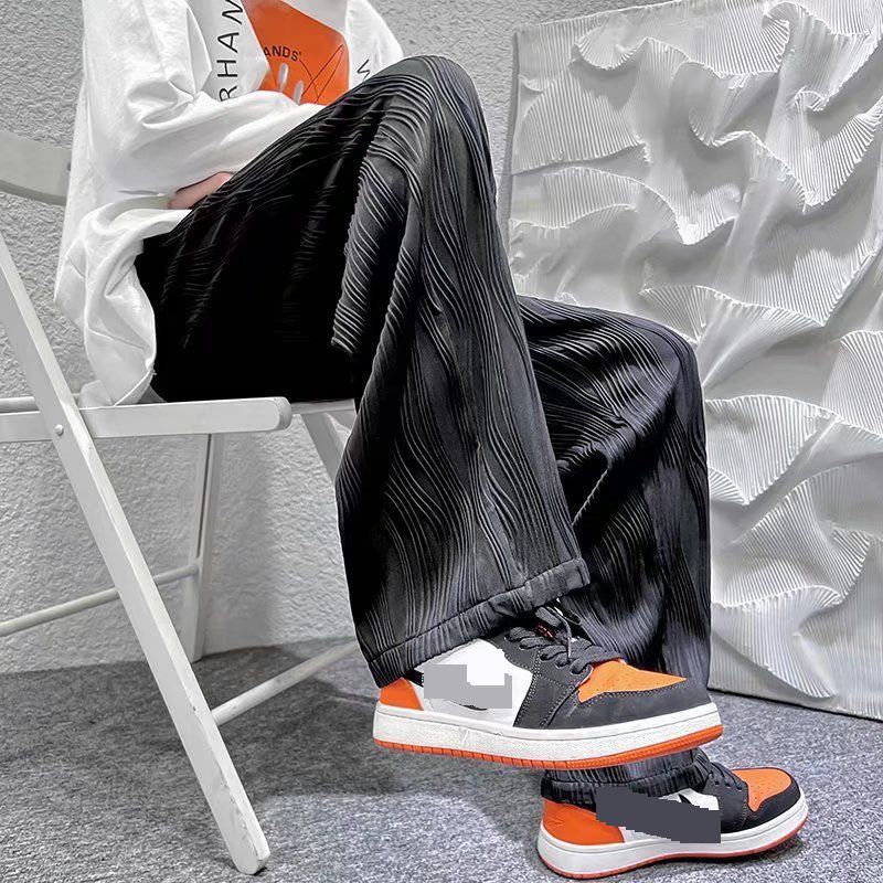 Men's Clothing Spring High Street Ins Trend White Casual Pants Niche Large Size Straight Loose Drape Trousers_viptrois.com