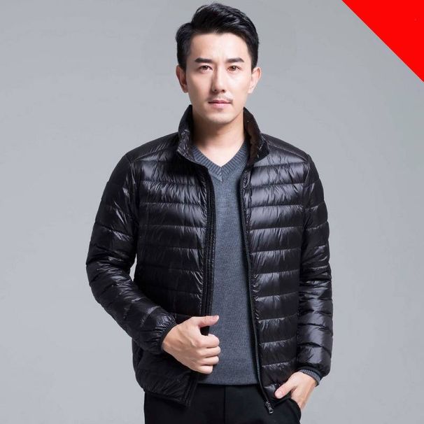 A Short, Large-sized, Lightweight, Cold-proof And Warm White Duck Down Stand-up Collar Jacket For Men In Autumn And Winter_viptrois.com
