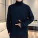 Men’s High Neck Knit Sweater – Lightweight Loose Fit Pullover (8 Colors, Korean Style)_viptrois.com