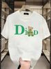 Popular Trendy Brand Short Sleeved Bear Letter Hong Kong Style Half Sleeved Round Neck Heavy Comfortable T Shirt For Men And Women_viptrois.com