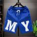 Men's Summer Style Letter Print Five Point Shorts Trendy Beachwear for Socially Conscious Young Kuaishou Internet Celebrities_viptrois.com