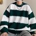 Striped Mohair Sweater Men's Retro High-end Couple Thick Coat_viptrois.com