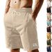 Men's Clothing Men's Corduroy Shorts Solid Color Lace Up Loose Straight For Summer Wear For Formal & Casual_viptrois.com