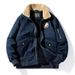 Men's Clothing Bomber Jacket Fleece Lined Cotton Coat With Thick Warm Padding, Oversized Workwear Style, Multiple Pockets – Khaki, Navy, Army Green_viptrois.com