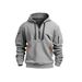 "Men's Zip-Up Hoodie – Streetwear Pullover With Multi-Pockets & Drawstrings (Black/Grey/Navy, S-5XL)"_viptrois.com