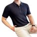 Xiaohongshu Recommends New Summer Men's Short-sleeved T-shirts, Slim-fitting Ice Silk Hollowed-out Knitted Lapel Striped T-shirts_viptrois.com