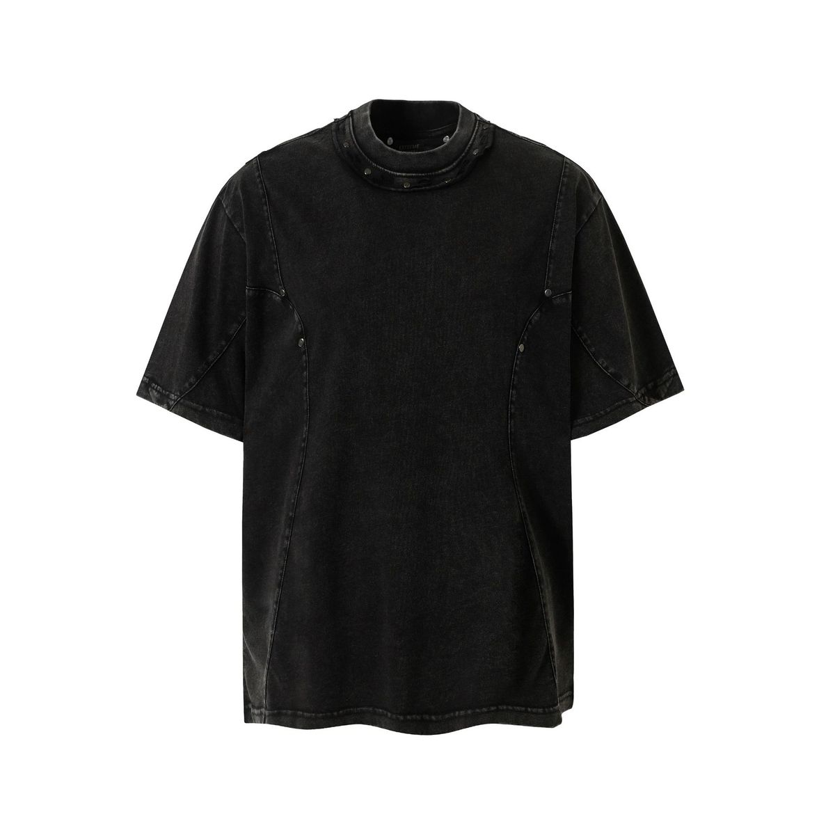 Men's Clothing Men's Clothing 2025 Summer New American Functional Trendy Brand Tee Heavy Washed Fried Color Splicing T Shirt Short Sleeve_viptrois.com