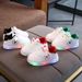 Mother & Kids Children's luminous shoes 2024 Korean version new children's sports shoes white shoes five-pointed star student shoes baby toddler shoes_viptrois.com