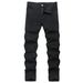 Men's Clothing Embroidered Denim Black Slim Fit Embroidered Ripped Jeans - Distressed Black Denim Pants With Artistic Stitching & Stretch Comfort_viptrois.com