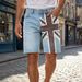 Men's Y2K Street Print Washed Denim Shorts Distressed Style Fashion_viptrois.com