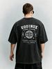 Men's Clothing Heavy Washed Cotton Short Sleeved T Shirt Casual Trend Unisex Summer Ins Black Round Neck Top Trendy Versatile Half Sleeve_viptrois.com