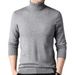Men's Winter High Neck Sweater, Thick Knit Pullover, Loose Fit Casual Solid Color Top, Warm Comfortable & Stylish_viptrois.com