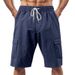 Men's Clothing Men's Casual Loose Linen Sports Pants Multi Pocket Work Shorts Straight Fit For Formal & Casual_viptrois.com