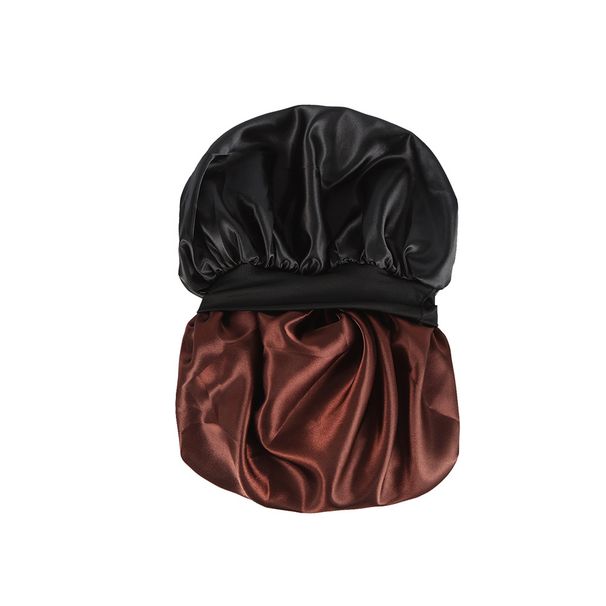 Men's large double layer sleeping cap double sided round hat beauty hair care cap high elastic wide brimmed hat pullover cap_viptrois.com