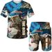 Russian Bear 3D Print Men's Summer Sportswear Set Casual Short Sleeve T-Shirt Fashionable Streetwear_viptrois.com