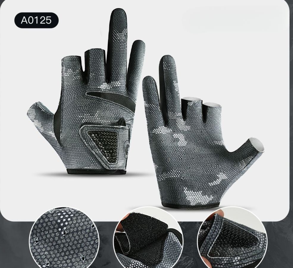 Vilico Outdoor Gear Thin Comfortable Breathable Lure Fishing 3-Finger Gloves Spring Summer New Model_viptrois.com