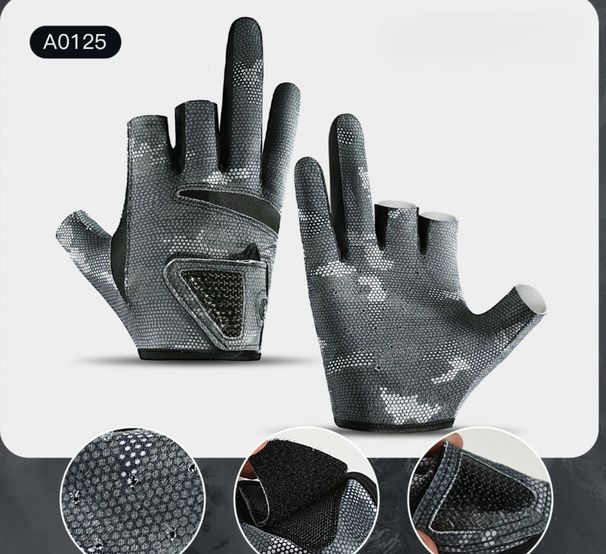 Vilico Outdoor Gear Thin Comfortable Breathable Lure Fishing 3-Finger Gloves Spring Summer New Model_viptrois.com