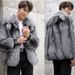 Men's clothing Autumn-winter fur men's coat Fashion casual silver fox fur coat thickened to keep warm_viptrois.com