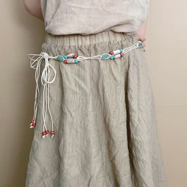 Ethnic Hand-Woven Rope Waist Belt - Retro Style Versatile Chain For Dresses & Casual Wear_viptrois.com