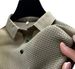 Men's Clothing Summer Ice Silk Quick Drying Polo Shirt Men's Jacquard Lapel Short Sleeved T Shirt High End Casual Men's Drape Top_viptrois.com