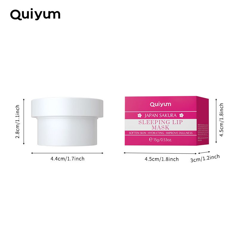 QUIYUM Sakura Sleeping Lip Mask 15g Hydrating Moisturizing Lip Balm Softens Cuticle Moisturizing_viptrois.com