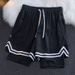 2025 American-style Basketball Shorts For Men, Summer Training Shorts With Lining, Fake Two-piece Design, Breathable For Running And Fitness_viptrois.com