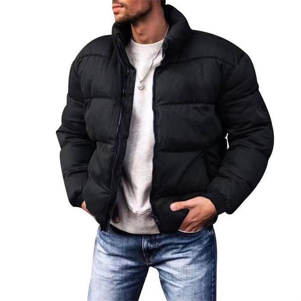 Winter 2025 Fashion Keep Warm Outerwear Men's Stand Collar Long Sleeve Casual Zipper Down Cotton-Padded Jacket_viptrois.com