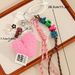 Fluffy Love Heart Keychain - Cute & Stylish Bag Charm Accessory For Purse, Backpack, Or DIY Decor (Pink)_viptrois.com