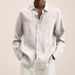 2026 Four Seasons Long-Sleeved V-Neck Casual Loose Buttoned Cotton-Linen Blouse Shirt For Men_viptrois.com