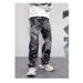 Men's Clothing Mosaic Print Design Jeans Retro Washed Loose Casual Straight Floor Length Wide Leg Trousers_viptrois.com