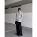 CleanFit Half-Zip Stand Collar Sweatshirt – Minimalist Oversized Pullover For Men (Black/Grey)_viptrois.com