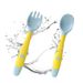 Baby Children Spoon Fork Set Soft Bendable Silicone Scoop Fork Kit Tableware Toddler Training Feeding Cutlery Utensil_viptrois.com