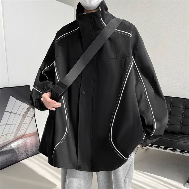Pulse Pulse Style Workwear Stand Collar Men Spring European And American Vibe High Street Cool Pilot Jacket Top_viptrois.com