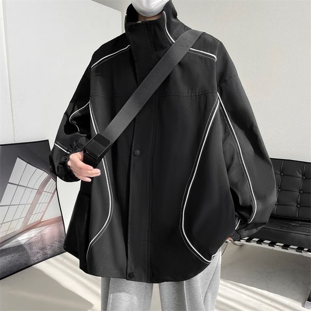 Pulse Pulse Style Workwear Stand Collar Men Spring European And American Vibe High Street Cool Pilot Jacket Top_viptrois.com