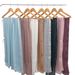 Muslim headscarf Solid Color Gauze Scarf Natural Wrinkle Smooth Long Scarf Gauze Scarf Middle Eastern Headscarf_viptrois.com