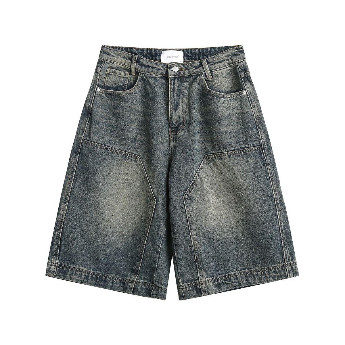 Men's Clothing Summer New Washed Denim Shorts Loose Casual Versatile Shorts Trendy High Street Straight Shorts_viptrois.com
