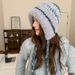 Ethnic style knitted warm for women, winter colored thread ear protection, thick anti cold ski hat, outdoor plush hat_viptrois.com