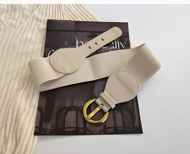 Unisex Retro Buckle Belt Female Decoration With Skirt Elastic Elastic Belt Fashion Joker High Sense Waist Seal._viptrois.com