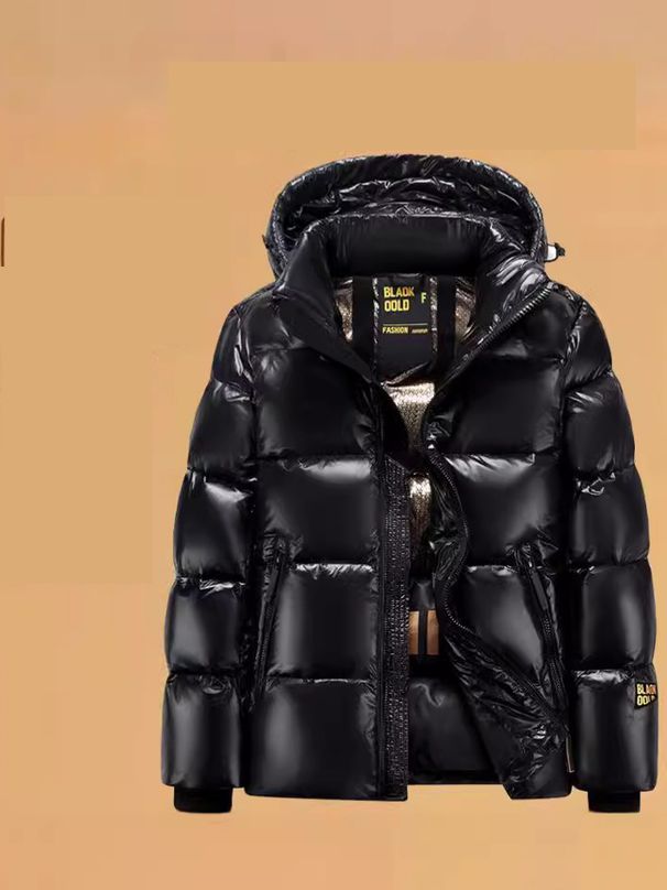 New Black, Gold And White Goose Down Jacket For Men And Women, Couple's Short Jacket Over The Knee, Winter Thick High End Casual Wear_viptrois.com