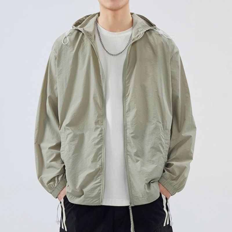Men's Clothing Outdoor Ice Silk Thin Hooded Sun Protection Clothing Men And Women Fishing Jacket Anti Ultraviolet Breathable Sun Protection Clothing_viptrois.com