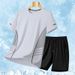 Men's Summer Sportswear Set - Breathable Quick-Dry T-Shirt & Shorts With Print, Loose Fit Activewear For Gym, Running, Casual Outfit_viptrois.com