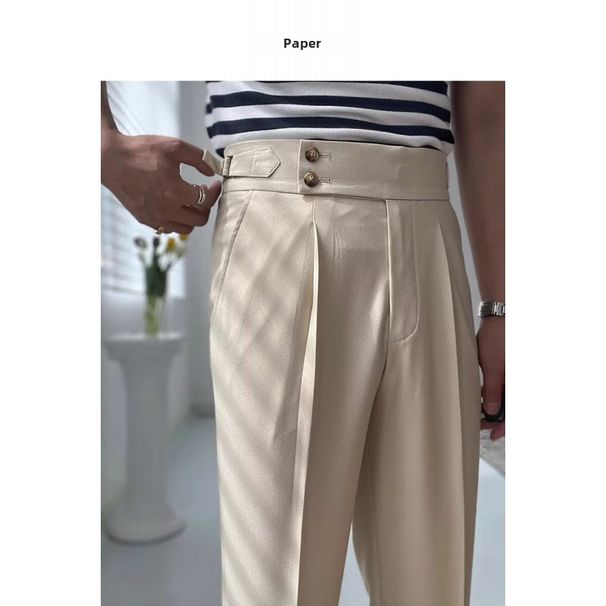 2024 New Loose Casual Pants Men's Korean Version Trendy Versatile Pants Summer Thin Pendant Wide-leg Mopping Trousers_viptrois.com
