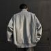 High-end Gray Stand Collar Woolen Coat For Men, And Winter American Retro Short Jacket, Men's Autumn Top_viptrois.com